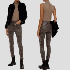 J BRAND LILLIE COATED BOA SNAKE PRINT HIGH-RISE BUTTON-FLY SKINNY JEANS